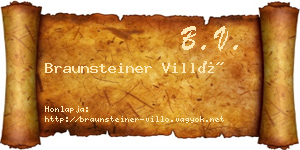 Braunsteiner Villő névjegykártya